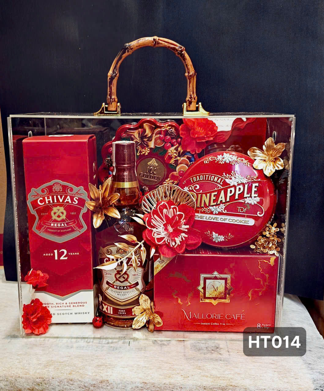 GIỎ QUÀ TẾT BÁNH KEỌ NHẬP 2026 bk26-014 - RƯỢU NGOẠI SG