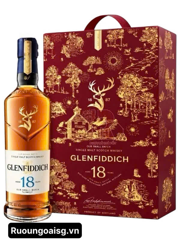 Rượu Glenfiddich 18 Năm Hộp Quà Tết 2027 Chính Hãng