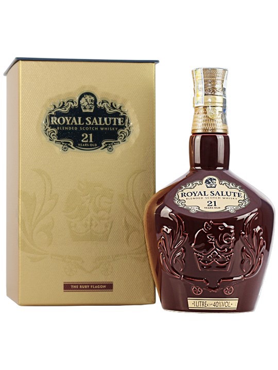 ROYAL SALUTE 21 THE SAPPHIRE/EMERALD/RUBY FLAGON - 40 VOL